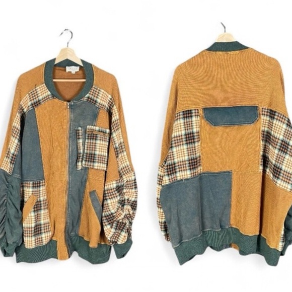 Oli & Hali Jackets & Blazers - Oli & Hali Patchwork Corduroy Shirt / Shacket size XL